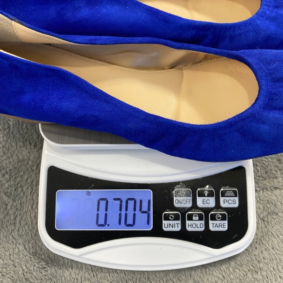J.Crew Ballet Flats Womens 7 Blue Suede Italian Leather Almond Toe 46198 Italy - Picture 9 of 9